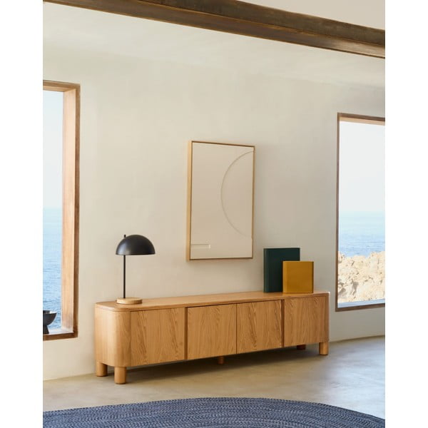 TV stolík v dekore jaseňa v prírodnej farbe 200x52x40 cm Salaya – Kave Home-image-1