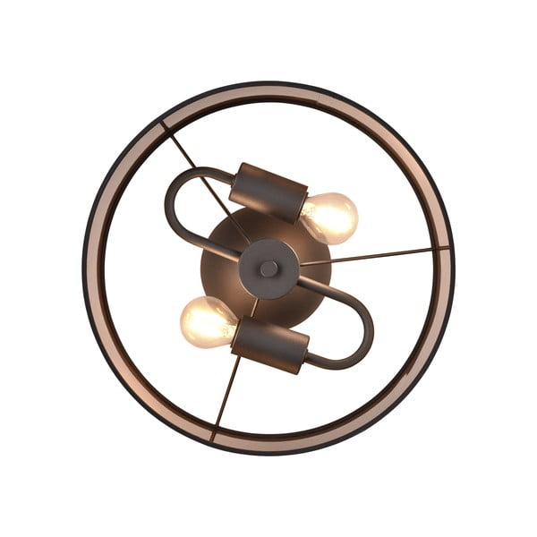 Čierno-hnedé stropné svietidlo ø 30 cm Davos – Reality-image-3