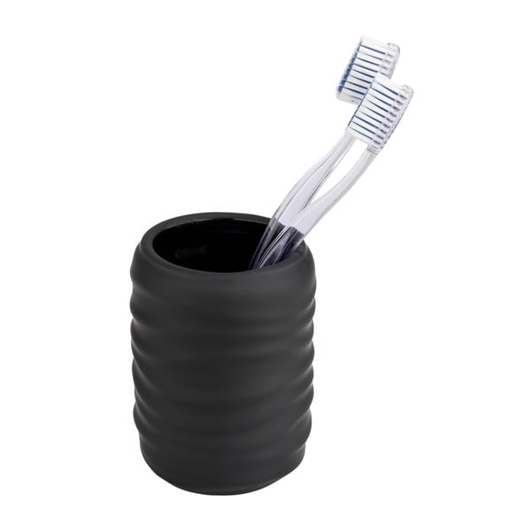 Čierny keramický téglik na zubné kefky Illana – Wenko-image-1