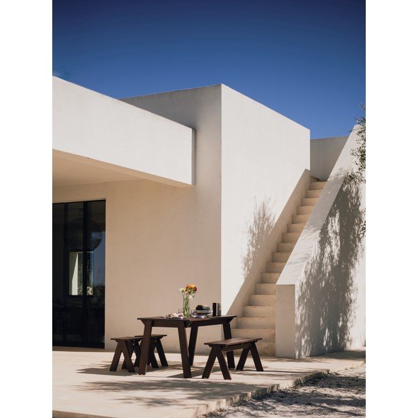 Tmavohnedá drevená záhradná lavica Navo – noo.ma-image-4