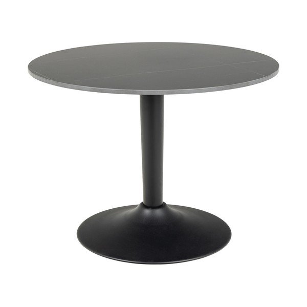 Čierny okrúhly konferenčný stolík s keramickou doskou ø 60 cm Malta – Actona