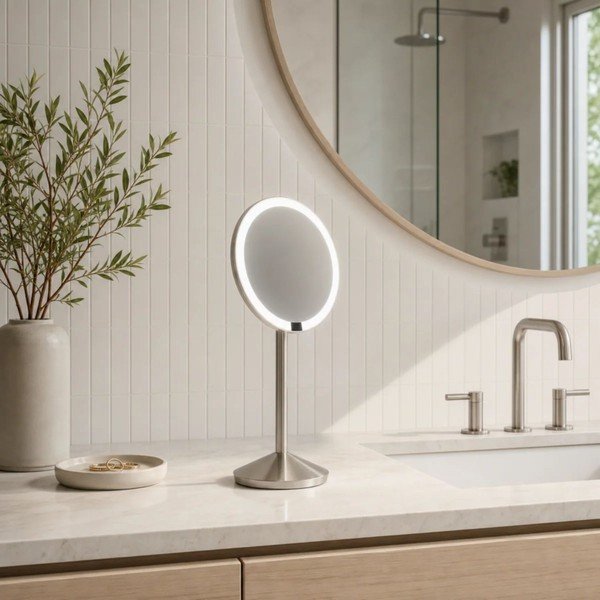 Kozmetické zrkadlo s osvetlením/zväčšovacie (zväčšenie 10x) ø 12 cm – simplehuman-image-1