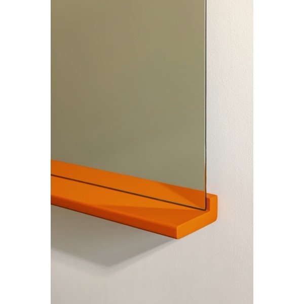 Nástenné zrkadlo s poličkou s dreveným rámom 50x75 cm Lun – noo.ma-image-3