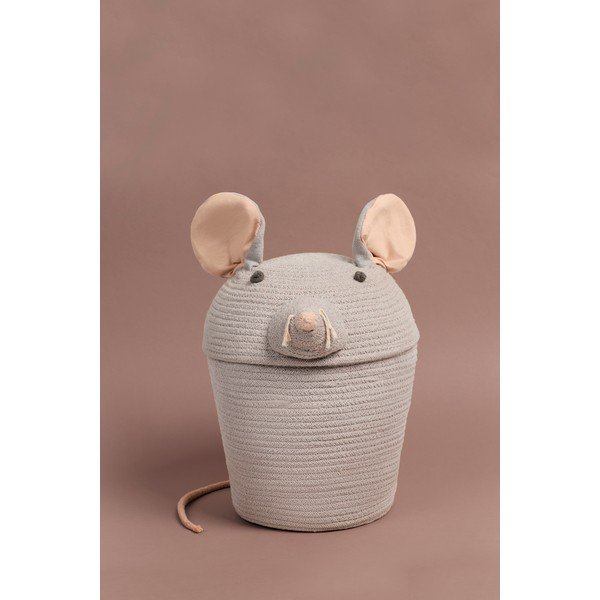 Sivý látkový detský kôš na hračky ø 25x30 cm Renata the Rat – Lorena Canals-image-4