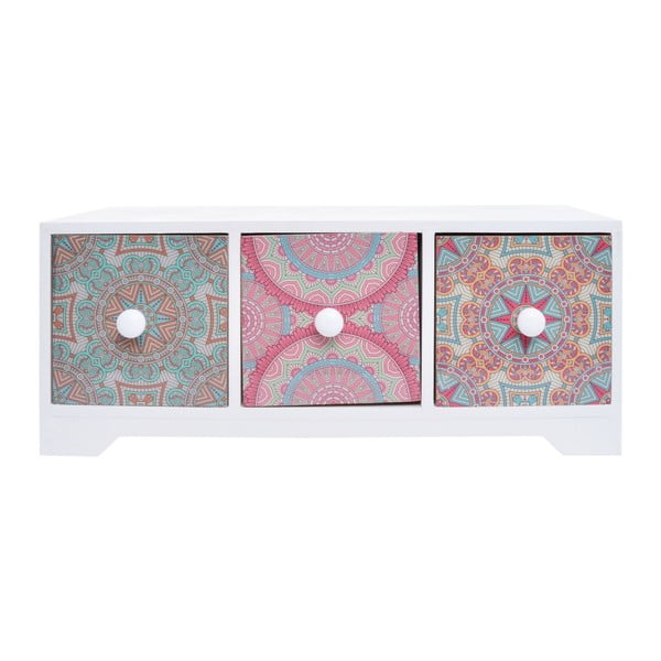 Drevená skrinka s 3 zásuvkami Ewax Parejo, 30 × 12 × 12 cm