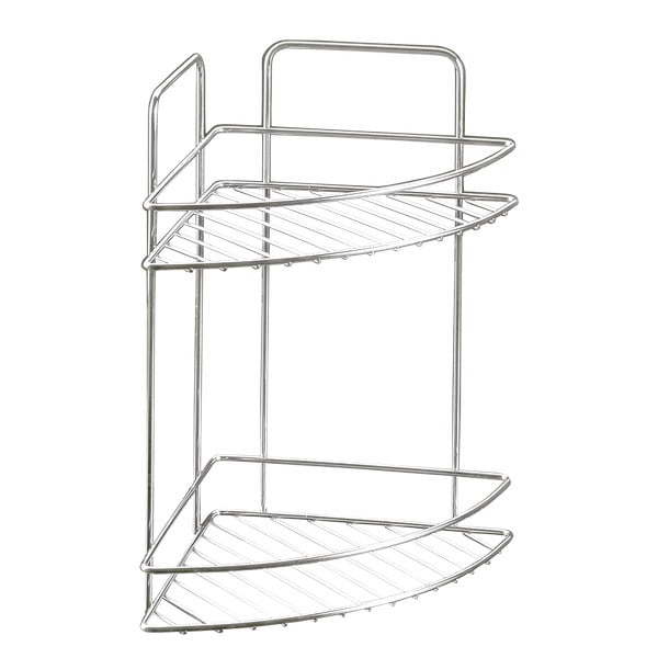 Oceľová kúpeľňová polička v lesklo striebornej farbe Luxy – Metaltex