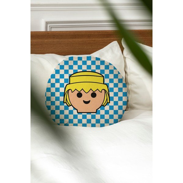 Detský vankúšik s prímesou ľanu Checkerboard – Playmobil-image-1