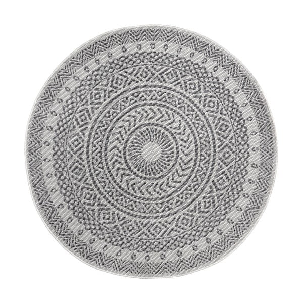 Sivo-béžový vonkajší koberec NORTHRUGS Etno, ø 160 cm