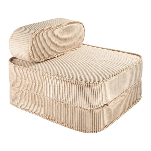 Svetlohnedé menčestrové detské kresielko Flip – Wigiwama