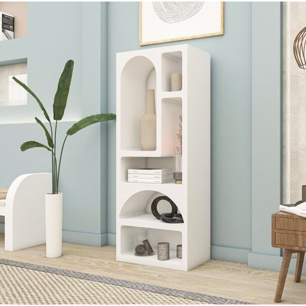 Biela knižnica 60x150 cm Lorin – Kalune Design-image-1