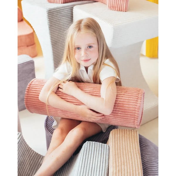 Ružový menčestrový detský pohovkový vankúš Roll – Wigiwama-image-2