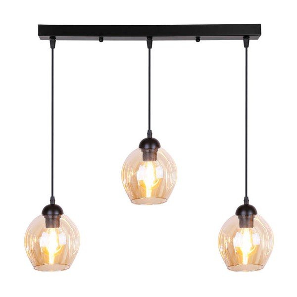 Čierne závesné svietidlo so skleneným tienidlom 14x70 cm Aspa - Candellux Lighting-image-4