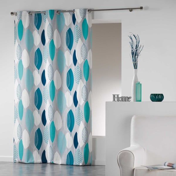 Modrý záves 140x240 cm Leafy – douceur d'intérieur-image-1