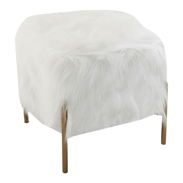 Biela štvorcová stolička Kare Design Fur
