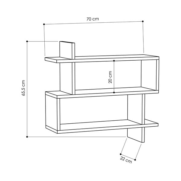 Poschodová polica v dekore duba v prírodnej farbe 70 cm Paralel – Kalune Design-image-2