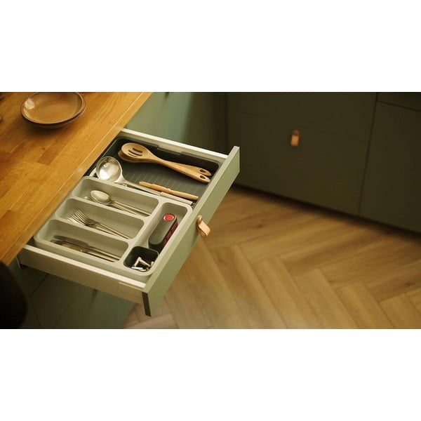 Sivá nastaviteľná priehradka na príbory Joseph Joseph DrawerStore-image-1