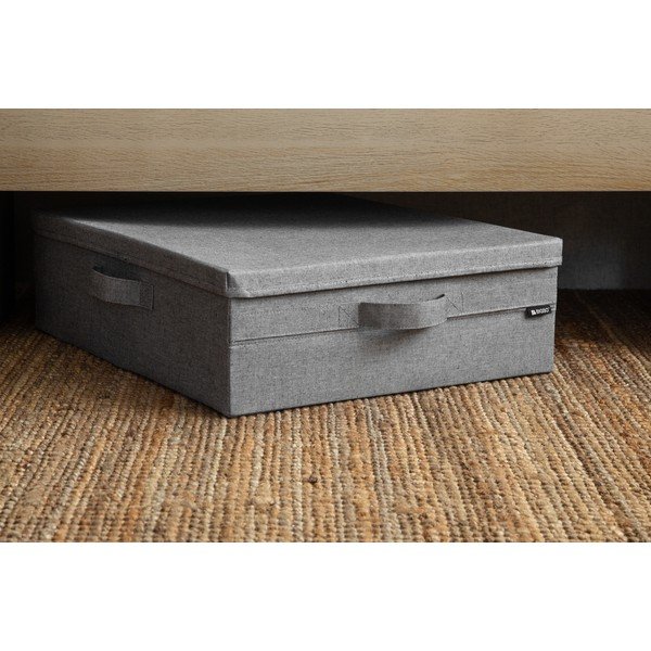 Sivý látkový úložný box s vekom 46x56x16 cm Soft Storage Low – Bigso-image-1