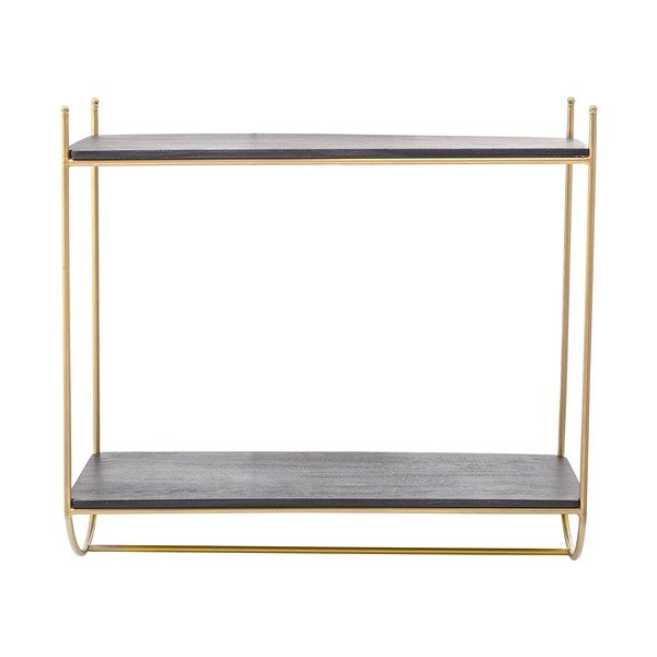 Sivá polica s detailmi v zlatej farbe Bloomingville Carly