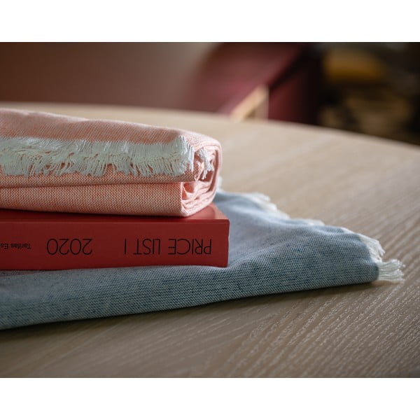 Oranžový pléd s podielom bavlny Euromant Summer Linen, 140 x 180 cm-image-1