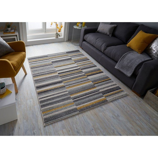 Sivo-žltý koberec Flair Rugs Urban Lines, 100 x 150 cm-image-4