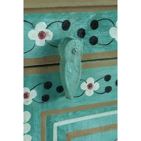 Zelená skrinka z mangového dreva 87x152x38 cm Prem – Støraa-image-4