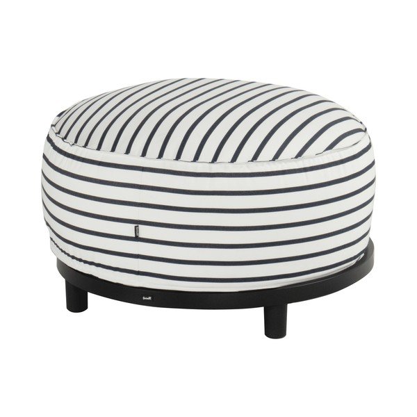 Biely/modrý záhradný taburet z tkaniny sunbrella Emma – Hartman-image-1