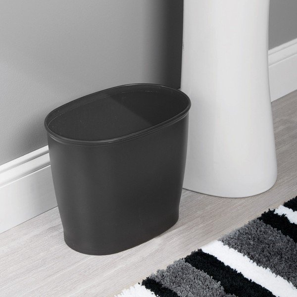 Čierny oválny odpadkový kôš InterDesign Kent, 5 l-image-1