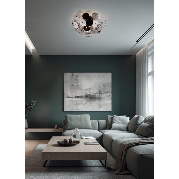 Matne čierne stropné svietidlo Discalgo – Trio-image-1