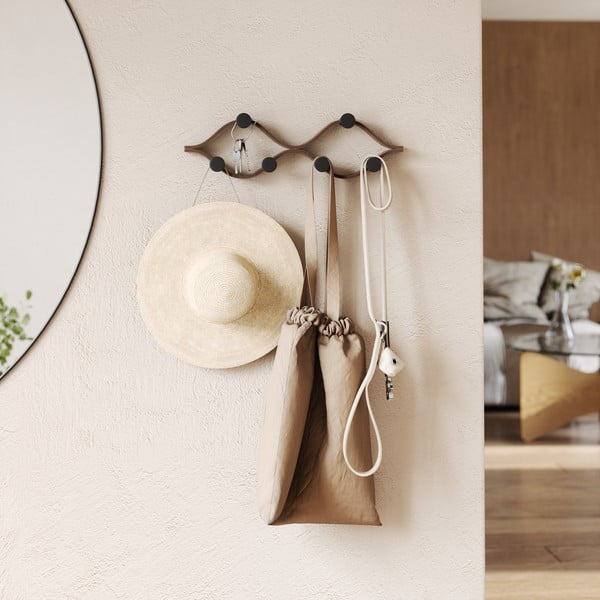 Nástenný vešiak z kaučukového dreva v prírodnej farbe Montage – Umbra-image-4