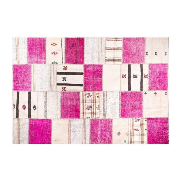 Vlnený koberec Allmode Kilim Pink, 200x140 cm