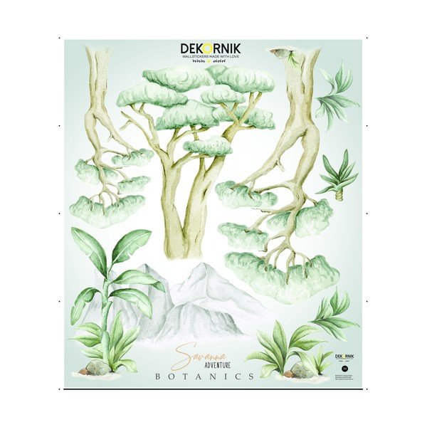 Súprava nástenných samolepiek Dekornik Savanna Botanics