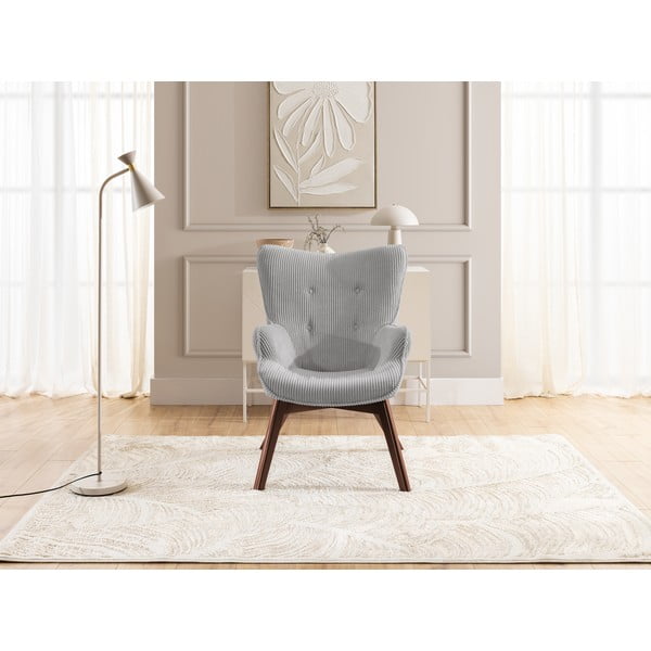 Sivé menčestrové kreslo Niko – Ropez-image-1