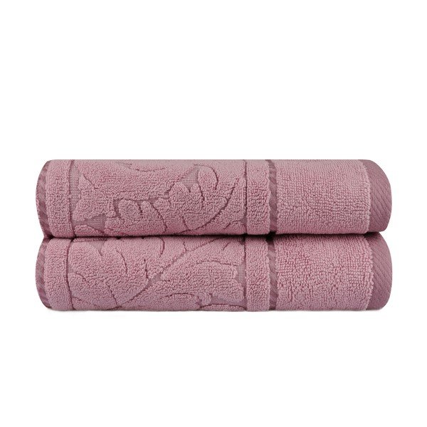 Ružové bavlnené uteráky v súprave 2 ks 90x50 cm Sultan – Mijolnir-image-3