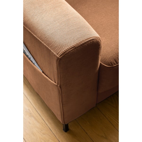 Oranžovohnedé menčestrové kreslo Lofty Lilly – Miuform-image-4