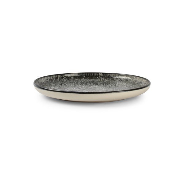 Čierny/krémovobiely dezertný kameninový tanier ø 20 cm Gravel – ONA-image-2