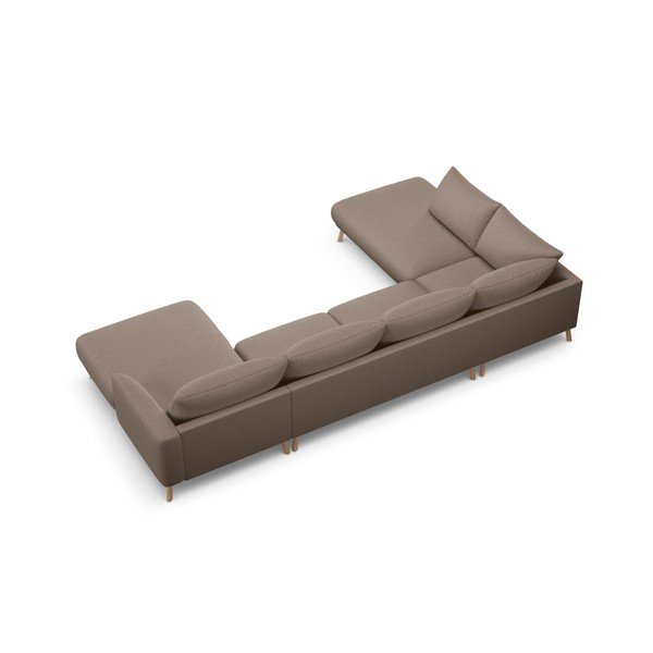 Taupe rohová pohovka (do tvaru "U") Naomi – Micadoni -image-2