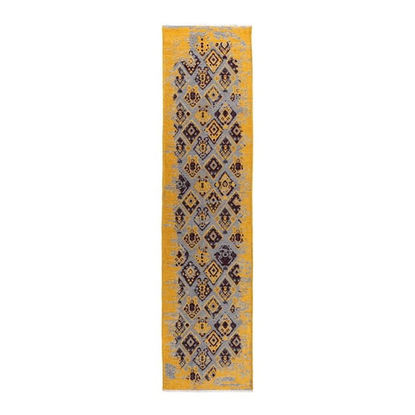Fialovo-žltý obojstranný koberec Homemania Halimod, 77 x 300 cm