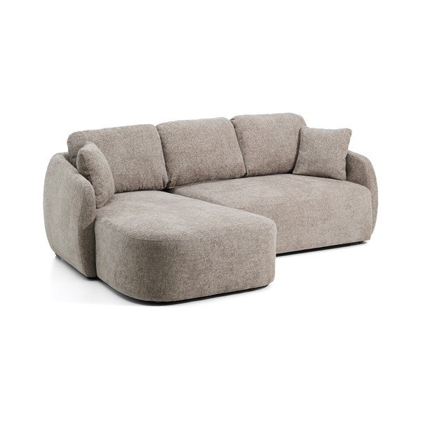 Taupe ženilková rozkladacia rohová pohovka (ľavý roh/s leňoškou) Laira – Kave Home-image-2