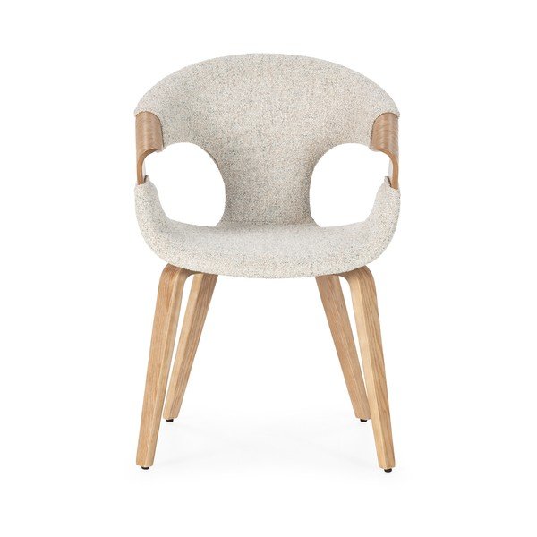 Béžové čalúnené jedálenské kreslá v súprave s podrúčkami 2 ks Elif – MOME-image-2