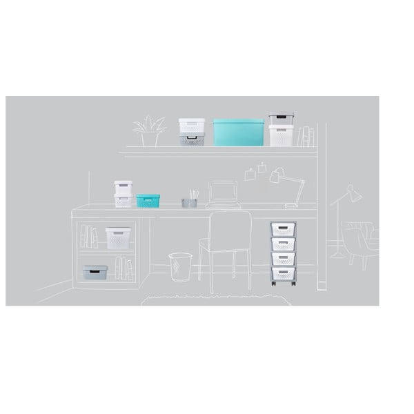 Bielo-sivý plastový pojazdný regál 29,5x65,5 cm Infinity – Curver-image-4