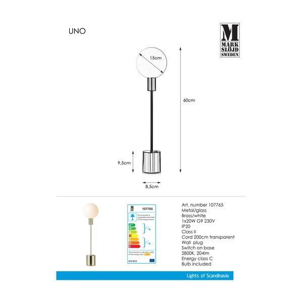 Stolová lampa v mosadznej farbe Markslöjd Uno Table Brass-image-2