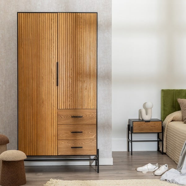 Šatníková skriňa v dekore jaseňa v prírodnej farbe 104x203 cm – Ixia-image-1