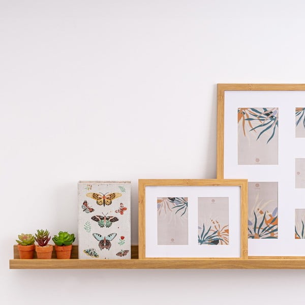 Police na obrázky v dekore duba v prírodnej farbe 60 cm – Casa Selección-image-1