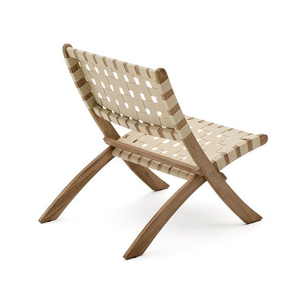 Drevené záhradné kreslo v prírodnej farbe Chabeli – Kave Home-image-3