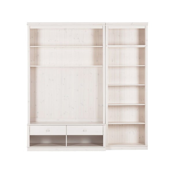 Biela TV zostava z borovicového dreva 214x223 cm Anita – Støraa