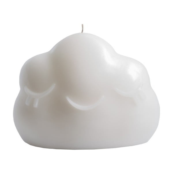 Biela sviečka Fisura Cloud, doba horenia 30 hodín
