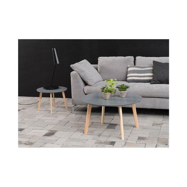 Sivý konferenčný stolík Actona Molina, ⌀ 80 cm-image-1