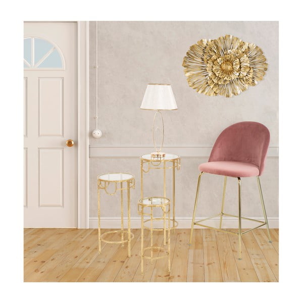 Biela stolová lampa s konštrukciou v zlatej farbe Mauro Ferretti Flush-image-1