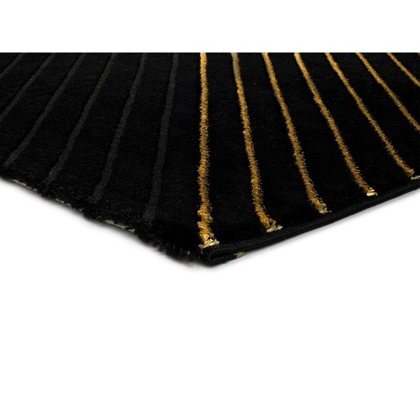 Čierny koberec Universal Gold Stripes, 140 x 200 cm-image-2