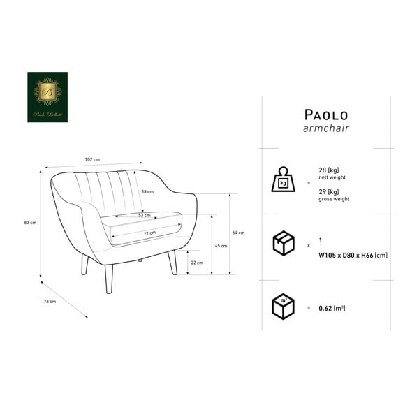 Horčicovožlté kreslo Mazzini Sofas Benito-image-2